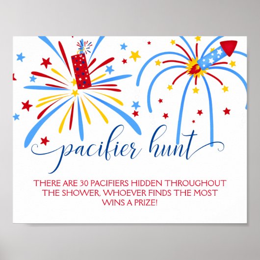 赤い白とデューパシファイア狩り赤ちゃんシャワーゲーム ポスター (正面)