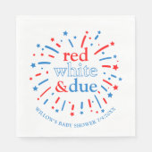 赤い白とデューベイビーシャワーナプキン スタンダードランチョンナプキン (正面)