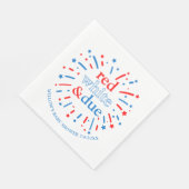 赤い白とデューベイビーシャワーナプキン スタンダードランチョンナプキン (角)