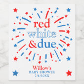 赤い白とデューベイビーシャワーワインスナックラベル ワインラベル (シングルラベル)