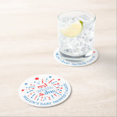 赤い白とデューベイビーシャワー紙コースター ラウンドペーパーコースター (インサイチュ)
