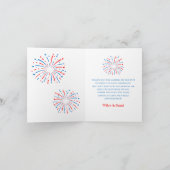 赤い白とデューベビーシャワーサンキューカード サンキューカード (内部)