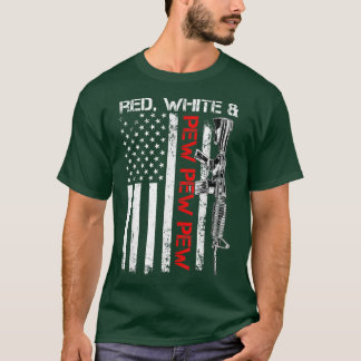 赤い白とピュー愛国主義のプロガンAR15ライフルUS Tシャツ