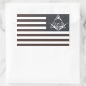 赤い白と偏執的な 長方形シール (バッグ)