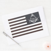 赤い白と偏執的な 長方形シール (封筒)