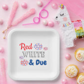 赤い白と出産予定日 ペーパープレート (パーティー)