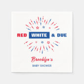 赤い白と期限4日7月の愛国的な赤ちゃんシャワー スタンダードカクテルナプキン (正面)