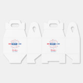 赤い白と期限4日7月の愛国的な赤ちゃんシャワー フェイバーボックス (見開き)