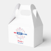 赤い白と期限4日7月の愛国的な赤ちゃんシャワー フェイバーボックス (裏面サイド)