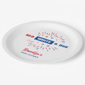 赤い白と期限4日7月の愛国的な赤ちゃんシャワー ペーパープレート (アングル)