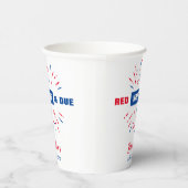 赤い白と期限4日7月の愛国的な赤ちゃんシャワー 紙コップ (右)