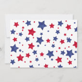 赤い白と正星7月の赤ちゃんシャワーの4th 招待状 (裏面)