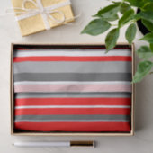 赤い白と灰色のストライプ 薄葉紙 (ギフト)