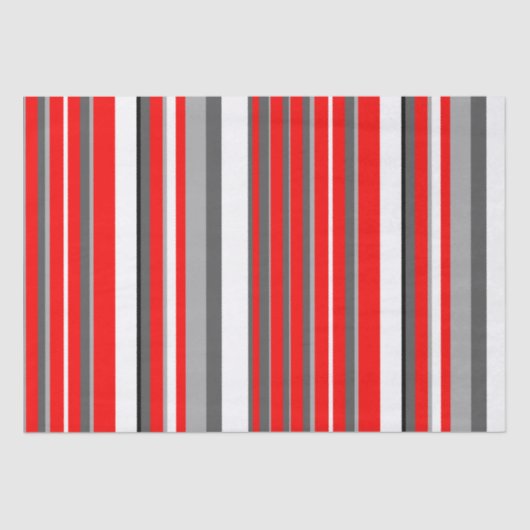 赤い白と灰色のストライプ 薄葉紙 (正面)