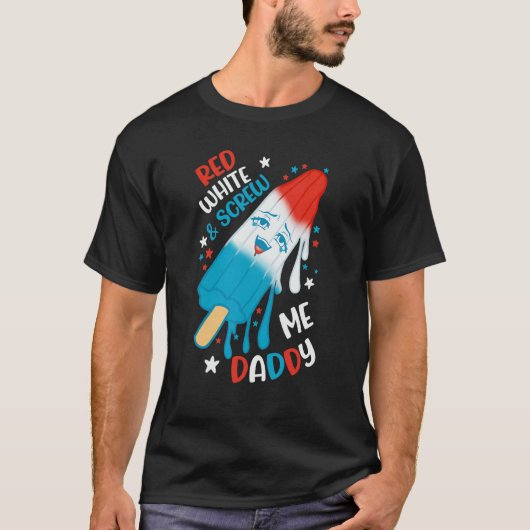 赤い白と私のパパ Tシャツ (正面)