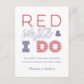 赤い白と私は日付のエロピ結婚メントを保存 案内ポストカード (正面)