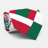 赤い白と緑のカラーブロックプリント ネクタイ (ロール)