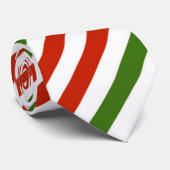 赤い白と緑のストライプパターン ネクタイ (ロール)