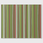 赤い白と緑のストライプ ラッピングペーパー (フラット)