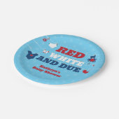 赤い白と赤ちゃんのシャワーの洗濯ライン7月4日 ペーパープレート (アングル)