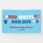 赤い白と赤ちゃんのシャワーの洗濯ライン7月4日 横断幕 (横)