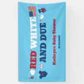 赤い白と赤ちゃんのシャワーの洗濯ライン7月4日 横断幕 (縦)