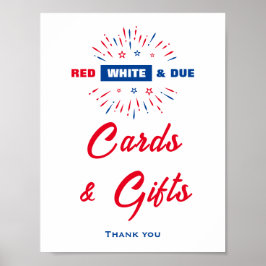 赤い白と赤ちゃんのシャワーカードとギフトのサイン ポスター