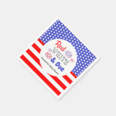 赤い白と赤ちゃんシャワー スタンダードカクテルナプキン (角)