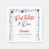 赤い白と赤ちゃんシャワー スタンダードカクテルナプキン (正面)
