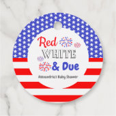 赤い白と赤ちゃんシャワー フェイバータグ (裏面)