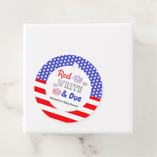 赤い白と赤ちゃんシャワー フェイバータグ (インサイチュ)