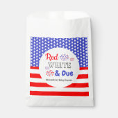 赤い白と赤ちゃんシャワー フェイバーバッグ (正面)