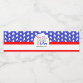 赤い白と赤ちゃんシャワー ペットボトルラベル (シングルラベル)