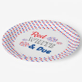 赤い白と赤ちゃんシャワー ペーパープレート (アングル)