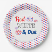 赤い白と赤ちゃんシャワー ペーパープレート (正面)
