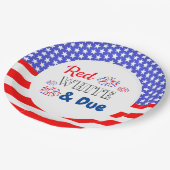 赤い白と赤ちゃんシャワー ペーパープレート (アングル)