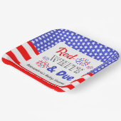 赤い白と赤ちゃんシャワー ペーパープレート (傾斜あり)