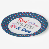 赤い白と赤ちゃんシャワー ペーパープレート (アングル)