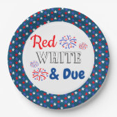 赤い白と赤ちゃんシャワー ペーパープレート (正面)