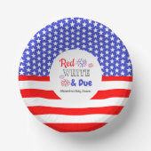 赤い白と赤ちゃんシャワー ペーパーボウル (正面)