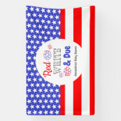 赤い白と赤ちゃんシャワー 横断幕 (縦)