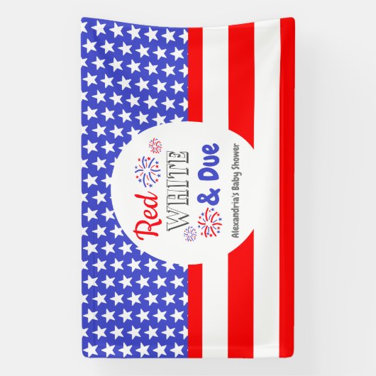 赤い白と赤ちゃんシャワー 横断幕 (縦)