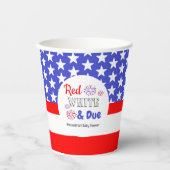 赤い白と赤ちゃんシャワー 紙コップ (正面)