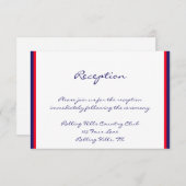 赤い白と青のウェディングレセプション エンクロージャーカード (正面/裏面)