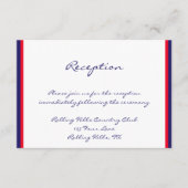 赤い白と青のウェディングレセプション エンクロージャーカード (正面)