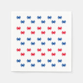 赤い白と青のカニのパターン愛国的な紙 スタンダードカクテルナプキン (正面)