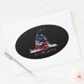 赤い白と青のガッズデン国旗 楕円形シール (封筒)