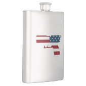 赤い白と青のガンフラスコ フラスク (右)