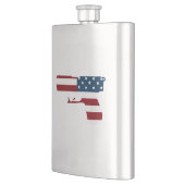 赤い白と青のガンフラスコ フラスク (左)