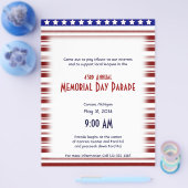 赤い白と青のキャンディストライプメモリアルデー チラシ (シングル)